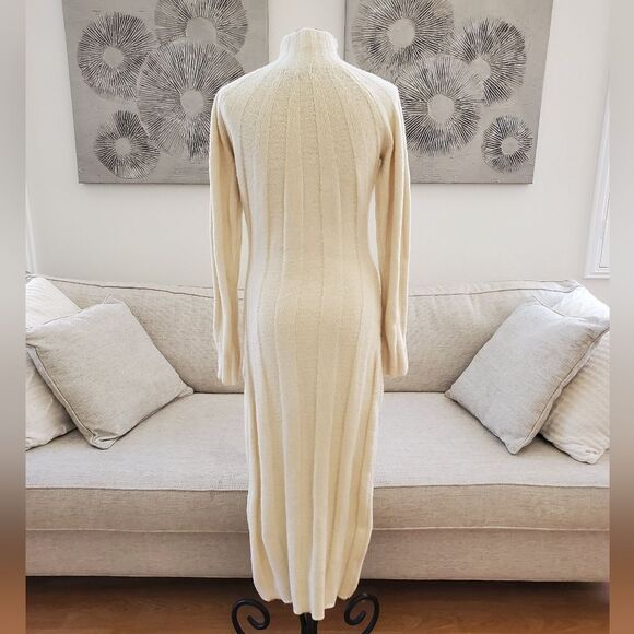4SI3NNA: Wide Rib Midi Sweater Dress - size Medium in Ivory - Picture 9 of 16